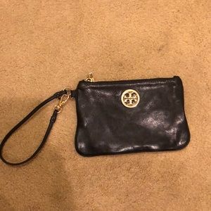 Tory Burch leather wristlet.